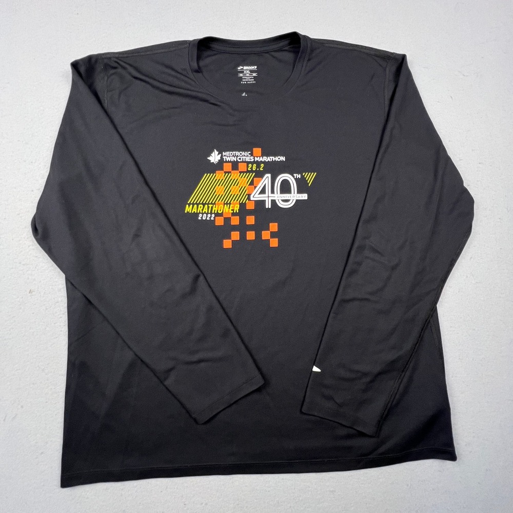 Brooks Running Shirt Mens XXL Black Medtronic Twin Cities Marathon 40th‎ 210956